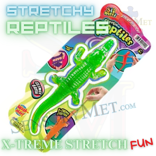 JA RU SliMeez Sticky Stretchy Reptiles Fidget Toy Green Gator