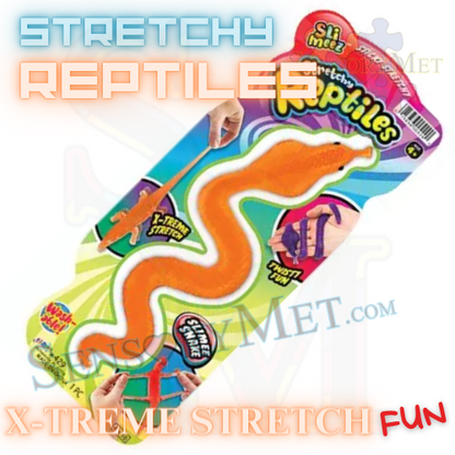 JA RU SliMeez Sticky Stretchy Reptiles Fidget Toy Orange Snake